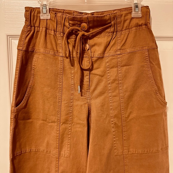 NWT Anthropologie Maeve Brown Wide-Leg Utility Pants - Picture 8 of 10